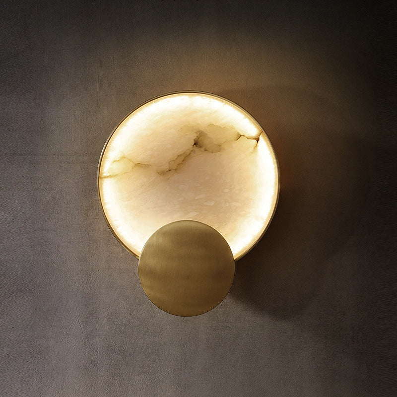 Creative New Chinese Style Marble Copper Wall Lamp