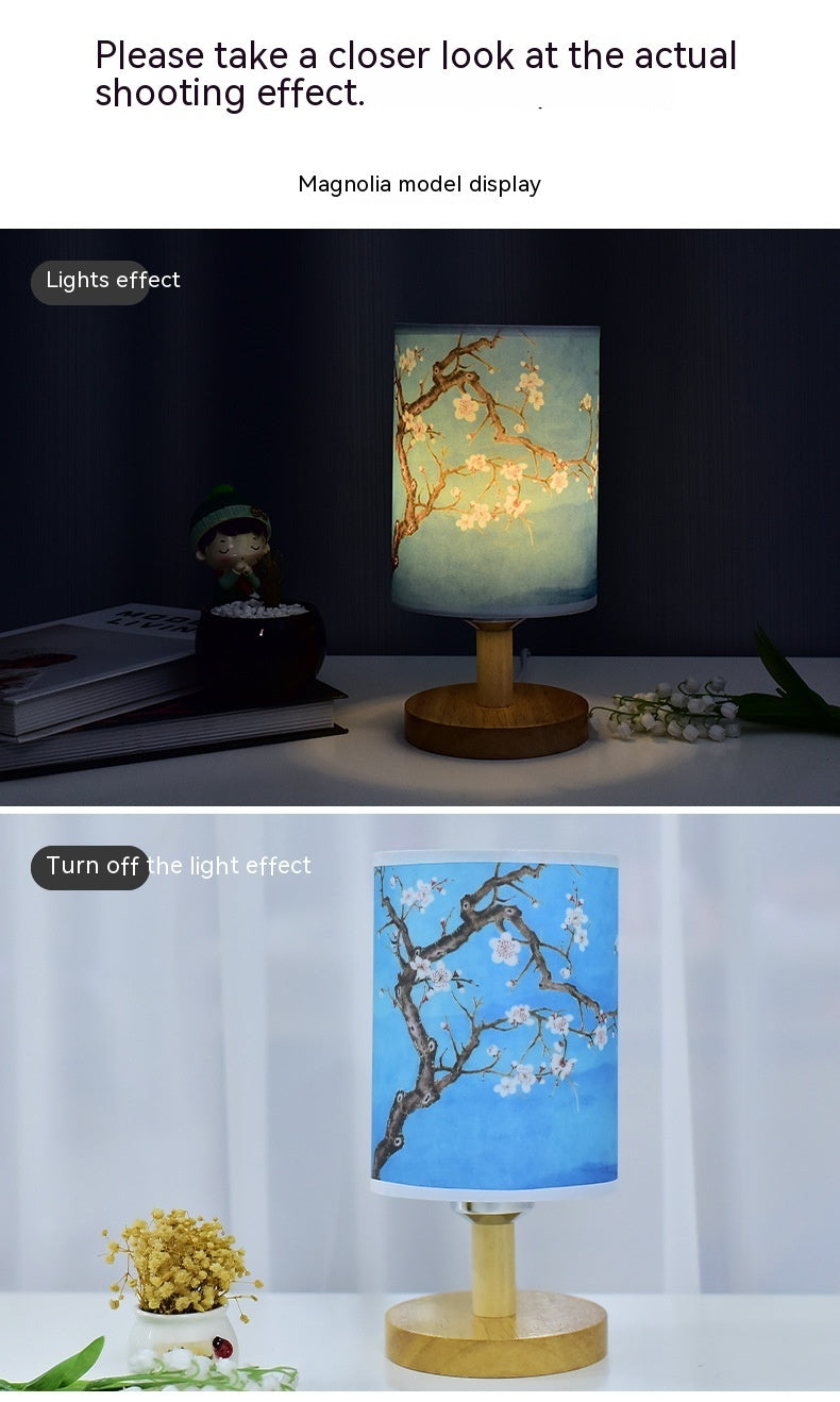 Cozy Table Lamp Bedroom Bedside Chinese Style Literary