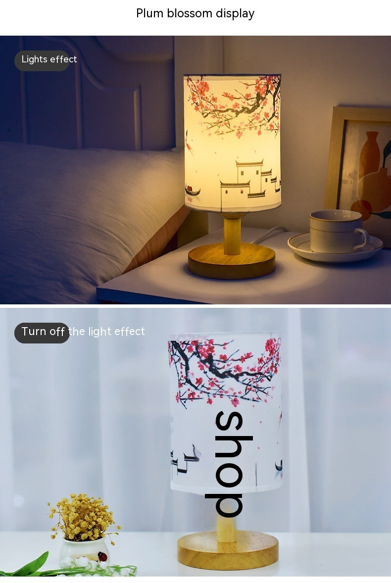 Cozy Table Lamp Bedroom Bedside Chinese Style Literary