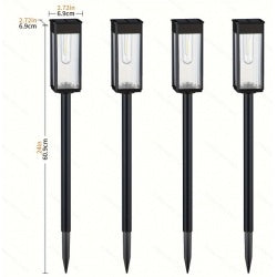 8 Pack Outdoor Solar Pathway Lights  Cold White For Garden