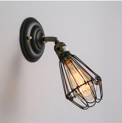 American Industrial Style Wrought Iron Retro Aisle Wall Lamp