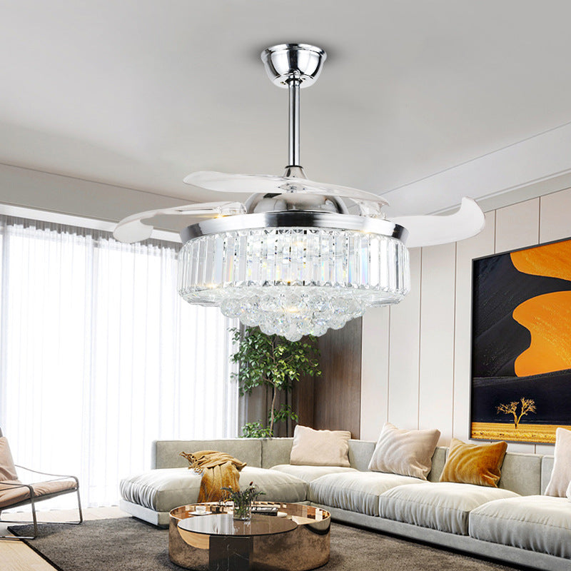 Crystal Fan Lights European Ceiling Fan Lights Living Room Bedroom Chandelier