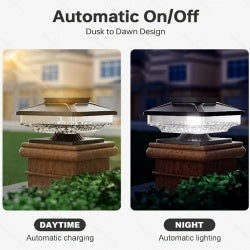 4 Pack Outdoor Solar Post Cap Lights  Garden Decor