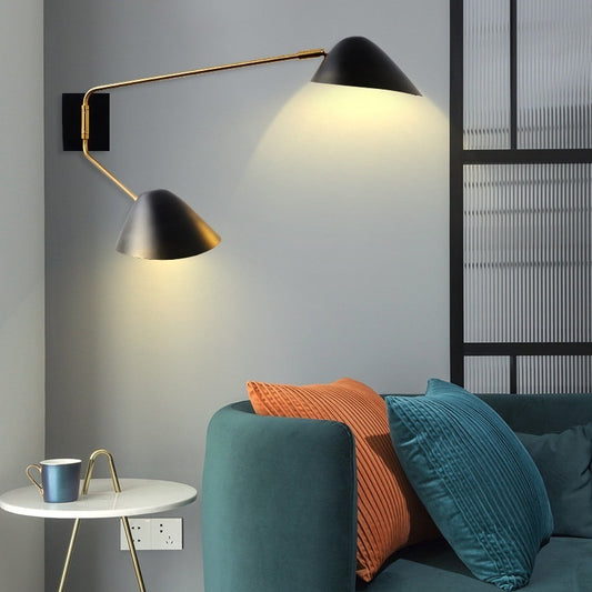 Bedside Table Study Intelligent Double-headed Wall Lamp