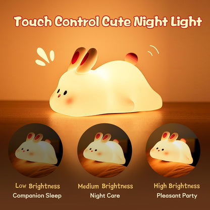 Cute LED Night Light Touch Sensor Nightlights Big Face