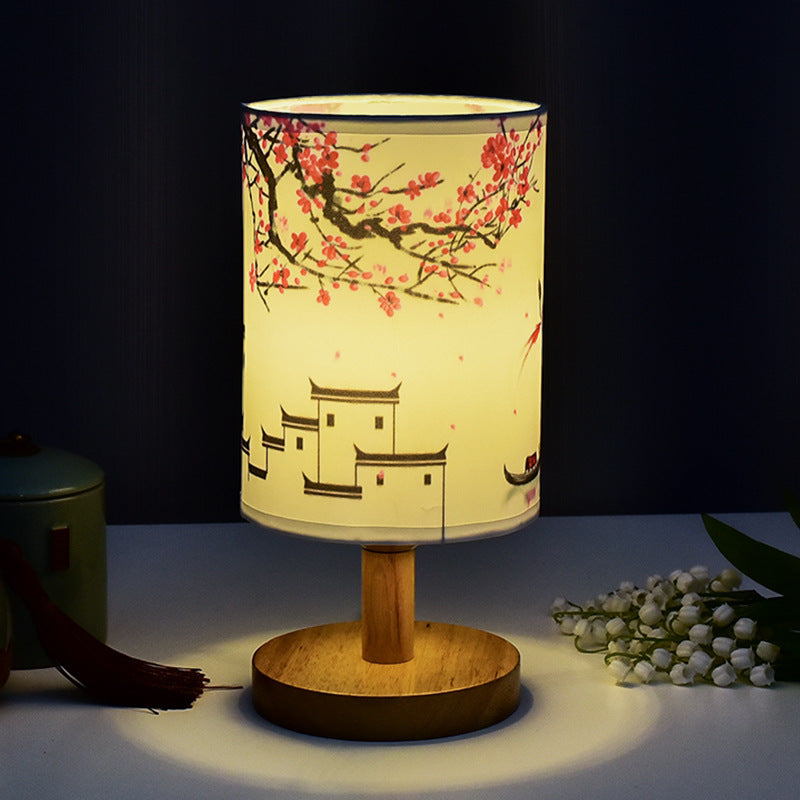 Cozy Table Lamp Bedroom Bedside Chinese Style Literary