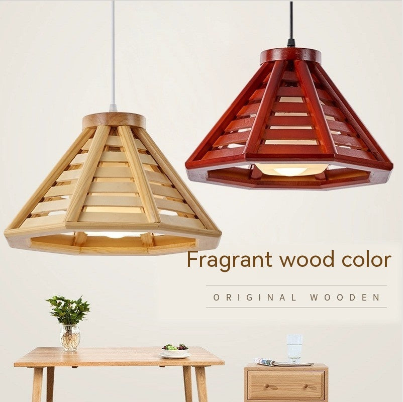 Modern Minimalist Bamboo Woven Woodcraft Ceiling Lamp