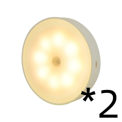 Usb Rechargeable Motion Sensor Light Round LED Puck