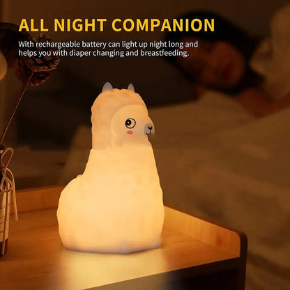 Creative Cartoon Alpaca Night Light Small Night Lamp