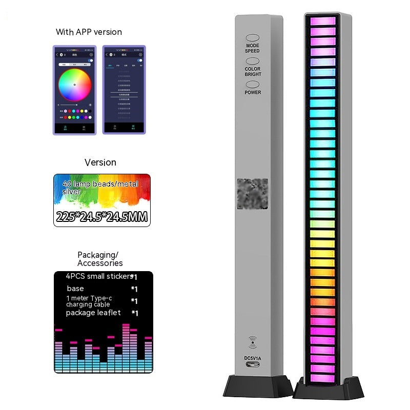 Led Sound Control Light Bar RGB Ambient Rhythm Lamp