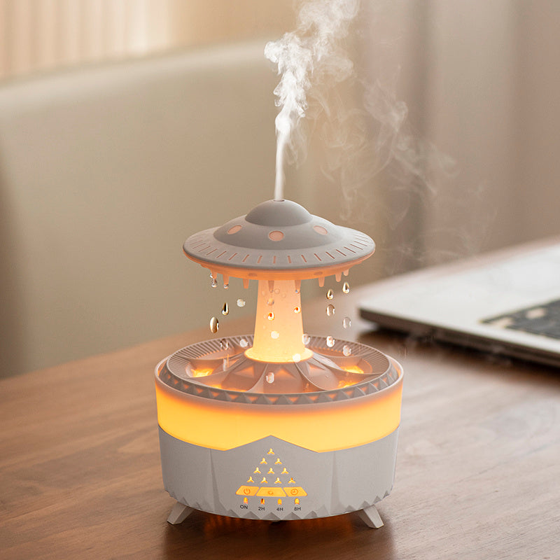 Raining Humidifier UFO Raindrop Aromatherapy LED Lamp