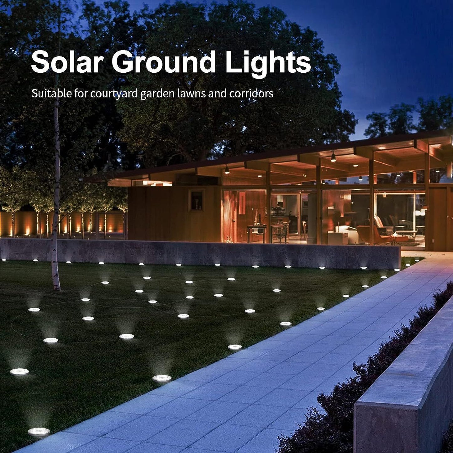 8LEDs Ground Solar Lights 20X Outdoor Garden Path AU