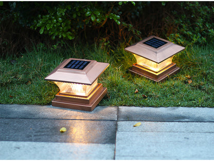 Solar lamp post headlamp