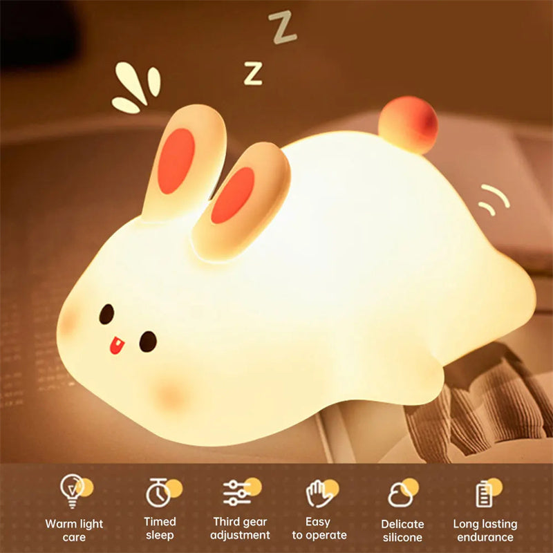 Cute LED Night Light Touch Sensor Nightlights Big Face