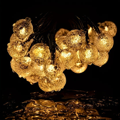 1 Pack 39FT IP65 Crystal Globe Solar String Lights 100 LED 8 Lighting