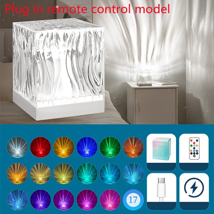 LED Water Ripple Ambient Night Light USB Projection