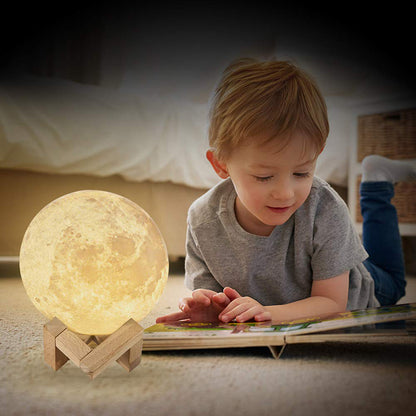 LED Night Lights Moon Lamp 3D Print Moonlight Timeable Dimmable