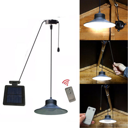 Indoor Solar Pull Cord Light Remote Control LED Chandelier