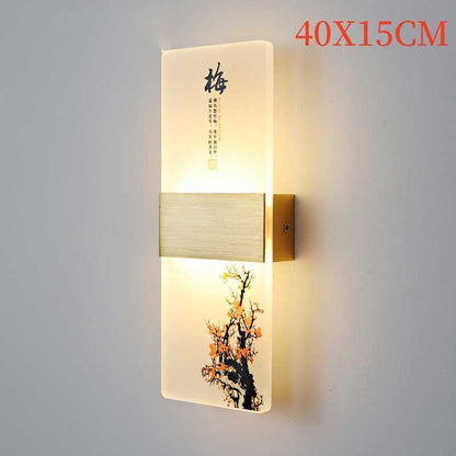 Plum, Orchid, Bamboo, Chrysanthemum LED Bedside Lamp