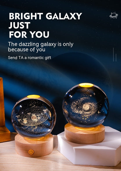 3D Warm Light Inner Carving Solid Wood Desktop