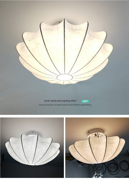 Japanese-style Silk Ceiling Lamp Nordic Living Room Lamps