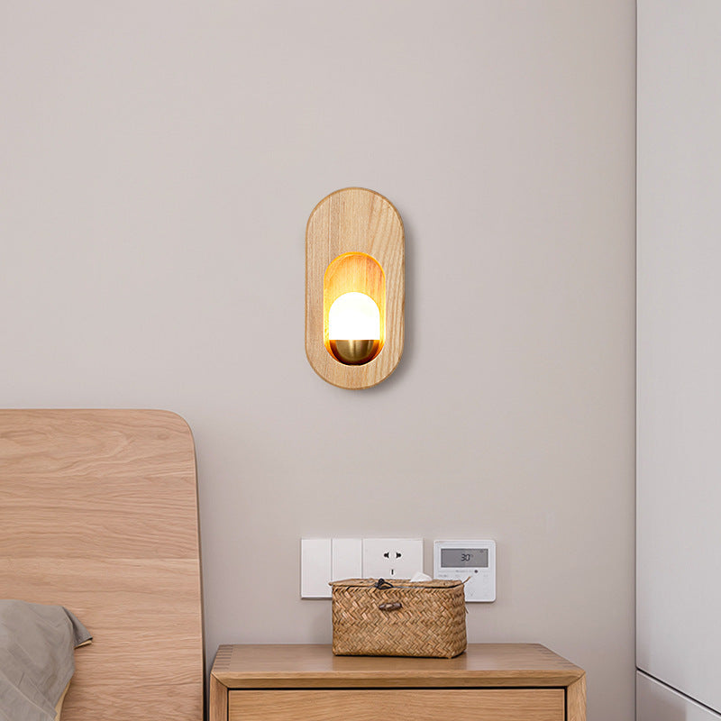 Simple Modern LED Solid Wood Wall Lamp