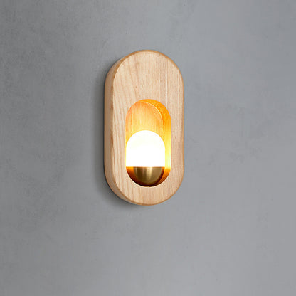 Simple Modern LED Solid Wood Wall Lamp