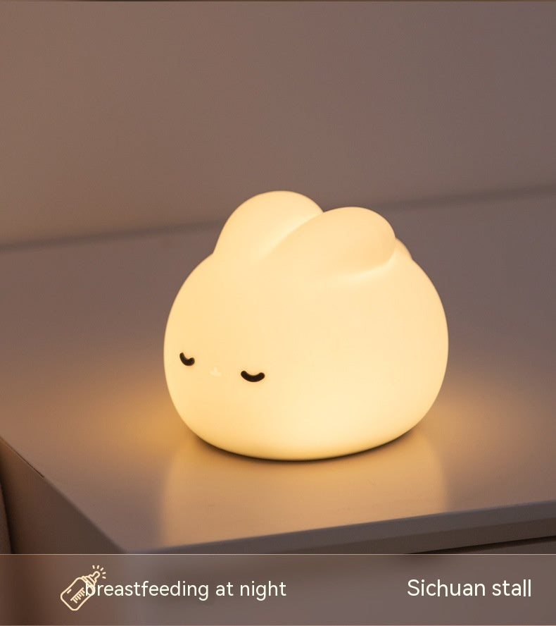 Simple Children Get Up Rabbit Silicone Sleeping USB Charging Night Light