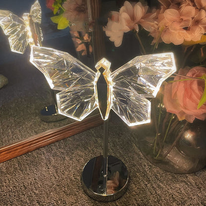 Crystal Butterfly Table Lamp Creative Bedroom Holiday