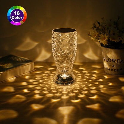 Fish Scale Lamp With USB Port LED Rechargeable Touch Night Light