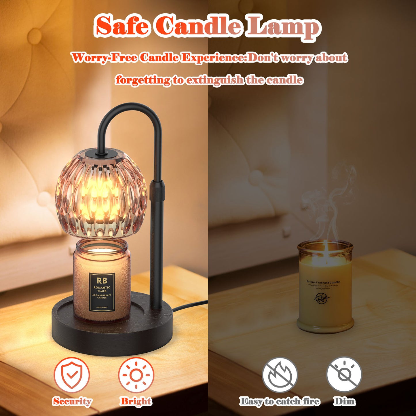 RAINBEAN Candle Warmer Lamp With Dimme Timer