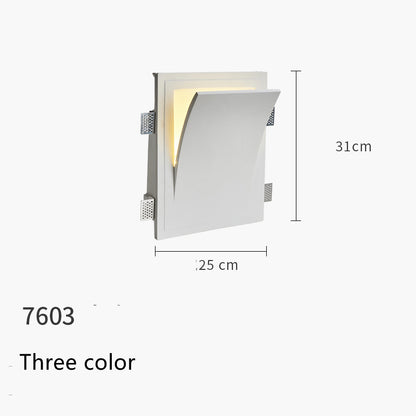 Minimalist Recessed Living Room Wall Sconce Plaster Without Frame