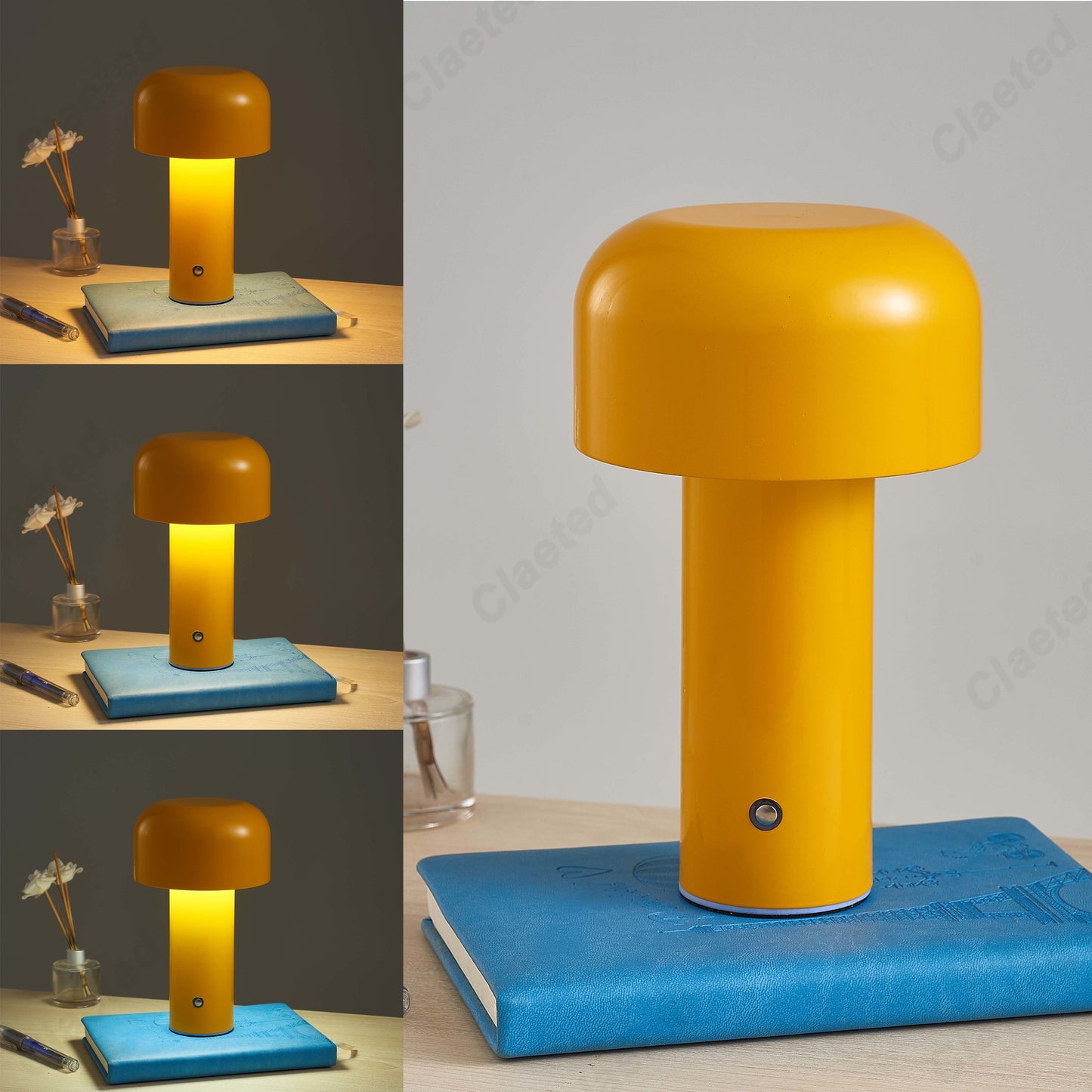 Designer Mushroom Table Lamp Night Light Portable Cordless Touch Rechargeable