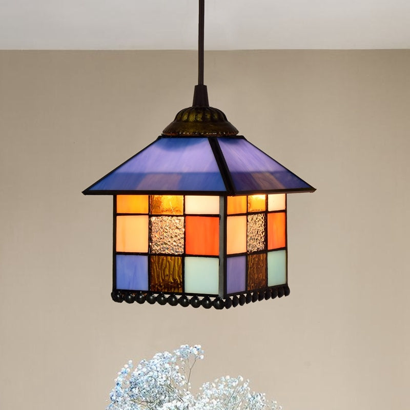 American Style Stained Glass Garden Dining Room Chandelier