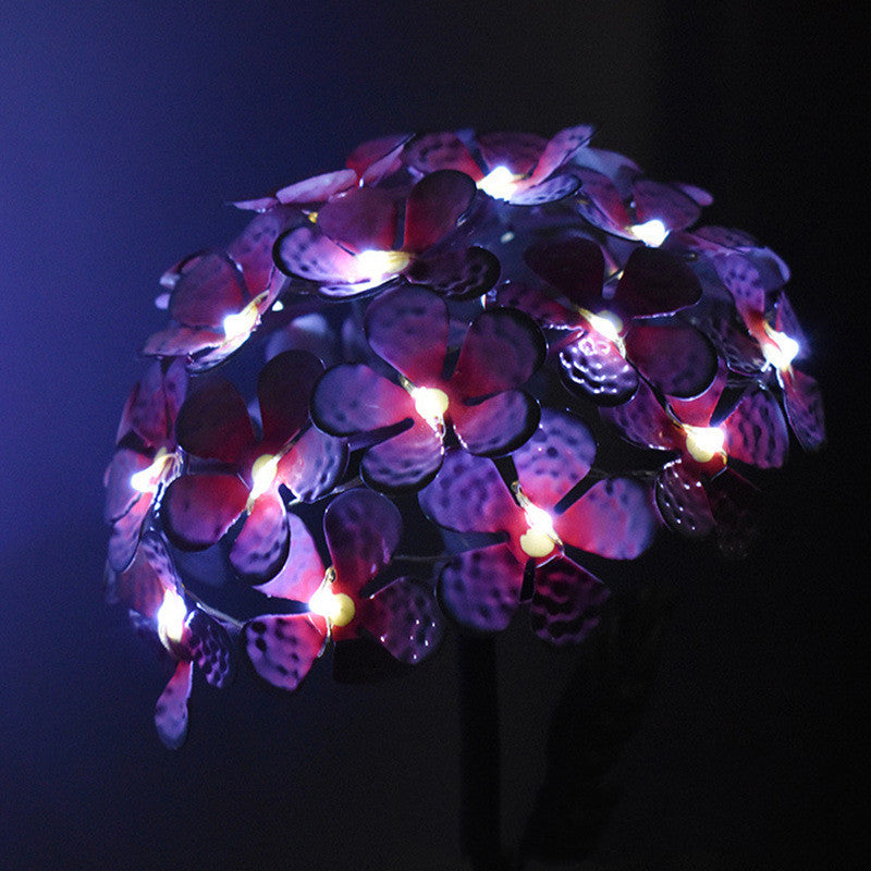 LED Solar Light Artificial Hydrangea Simulation Flower Outdoor