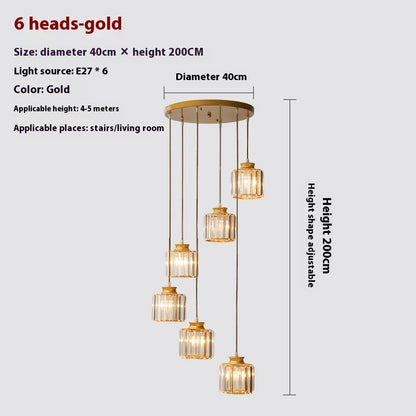 Duplex Staircase Long Chandelier Lamps Modern