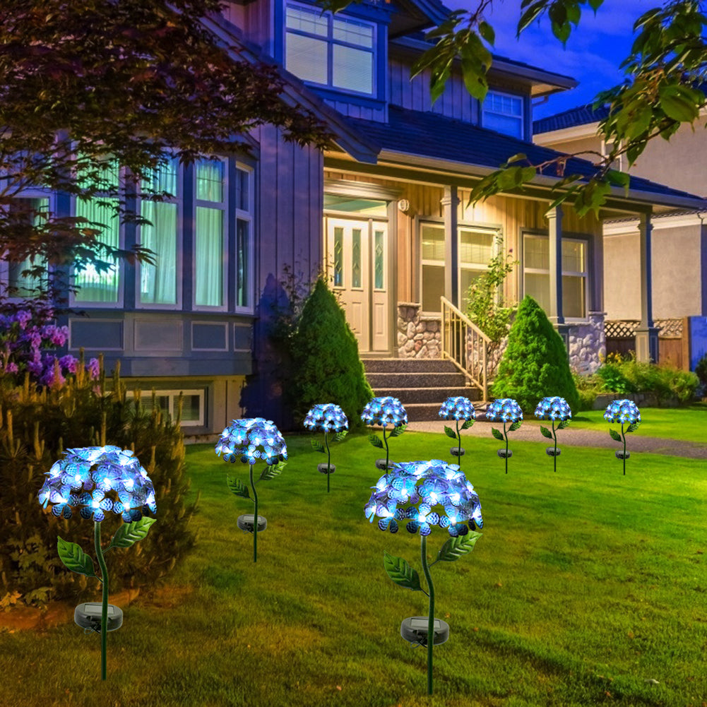 LED Solar Light Artificial Hydrangea Simulation Flower Outdoor