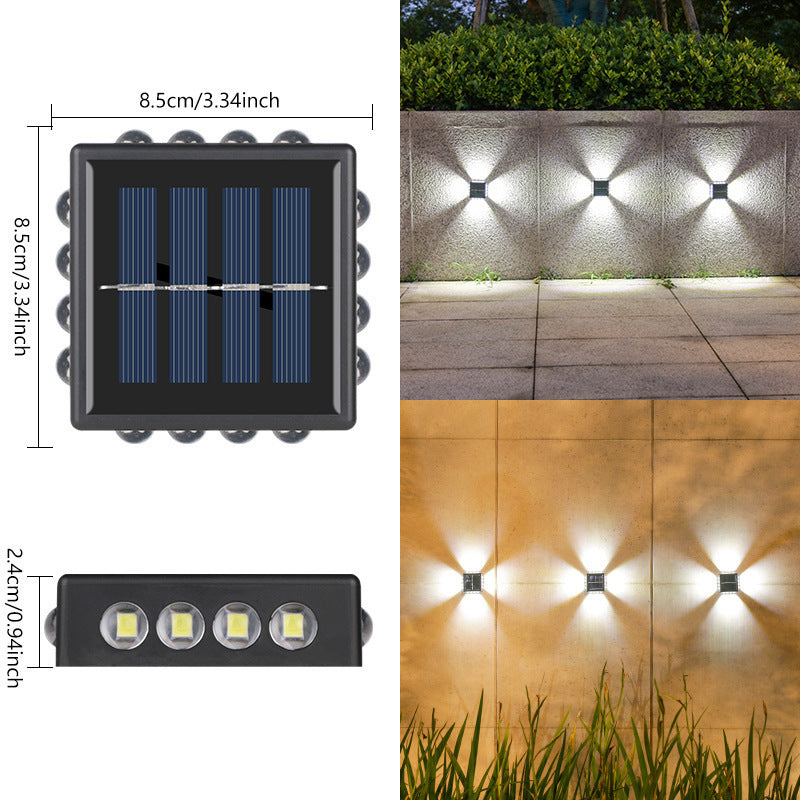 Solar Outdoor Wall Convex Mirror Wall Lamp Outdoor Courtyard