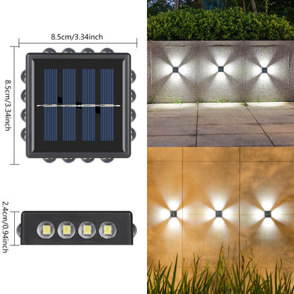 Solar Outdoor Wall Convex Mirror Wall Lamp Outdoor Courtyard