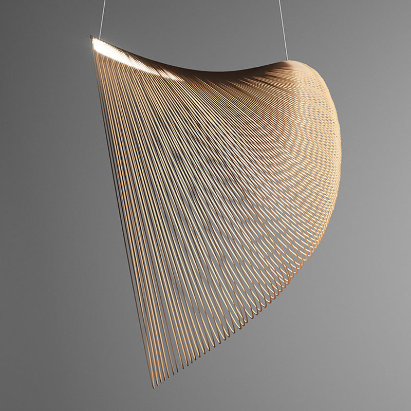 Special-shaped Woodcraft Ceiling Lamp Minimalist Decorative