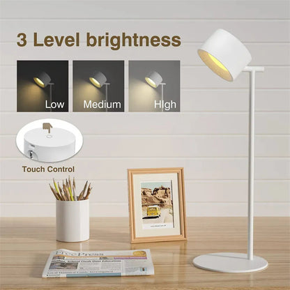 Magnetic Touchable LED USB Rechargeable Table Lamp 360 Rotate