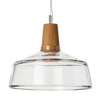 Modern Led Glass Pendant Light Fixture With Wood Vintage