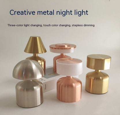 Mini Metal Table Lamp Retro Charging Lamp