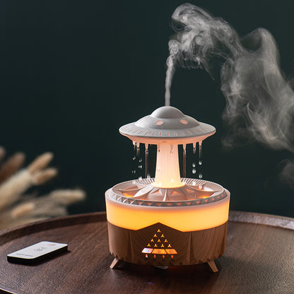 Raining Humidifier UFO Raindrop Aromatherapy LED Lamp