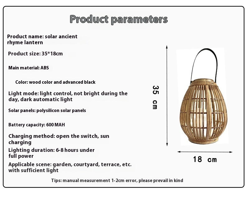 Solar Outdoor Courtyard Ambience Light