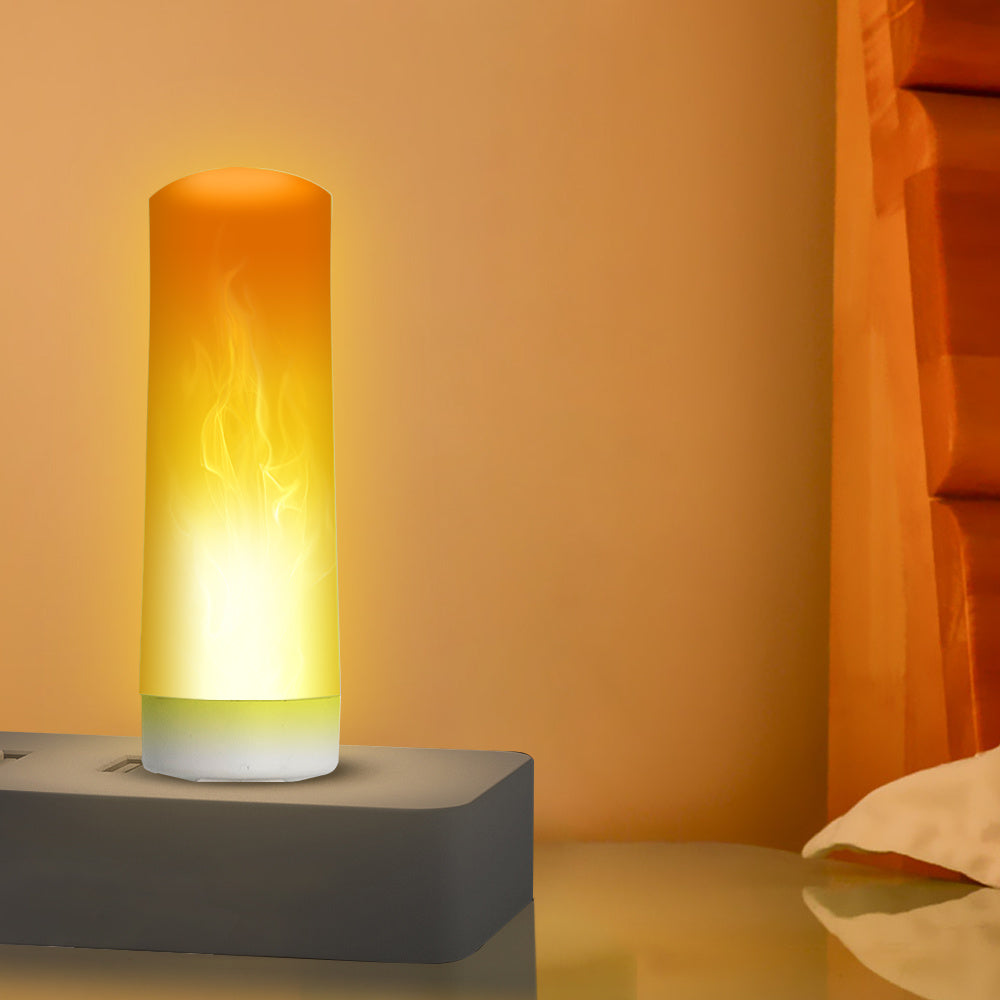 USB Atmosphere Light LED Flame Flashing Candle Lights Book Lamp