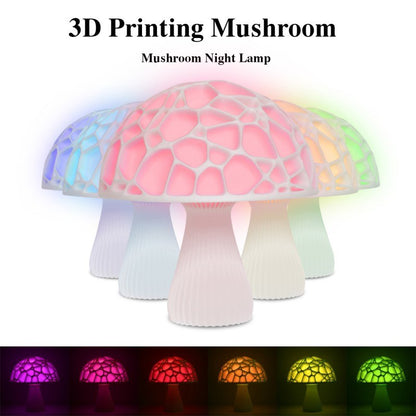 3D Printed 16 colors Led Mushroom Lamp Lovely Colorful Led Night