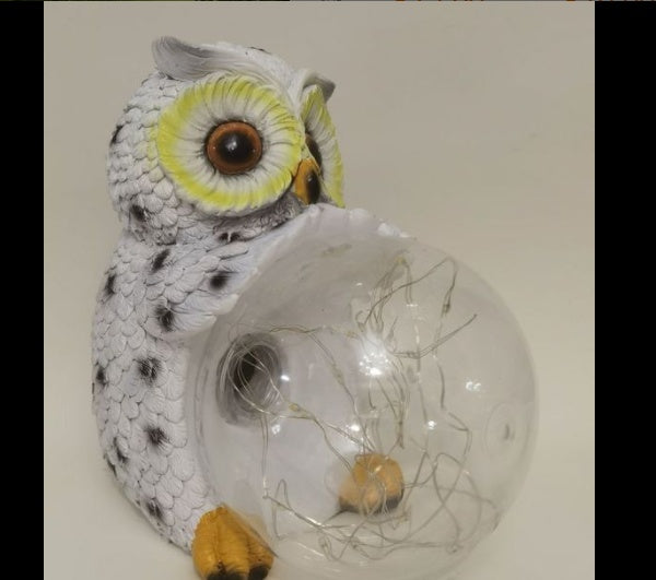 LED Resin Amazon Owl Hug Ball Outdoor Villa Garden Landscape Light