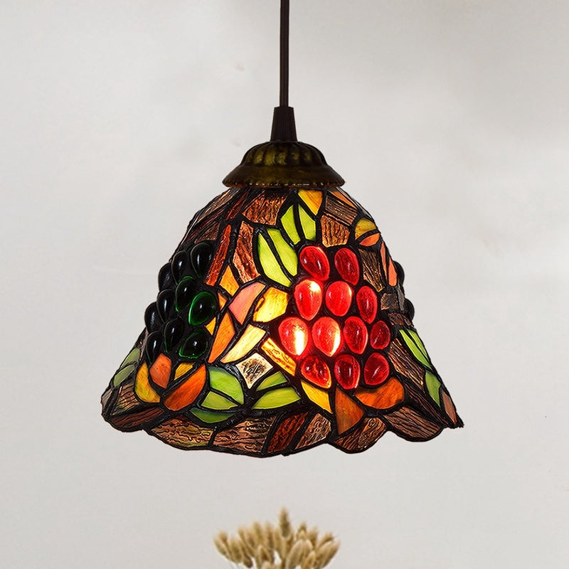 American Style Stained Glass Garden Dining Room Chandelier