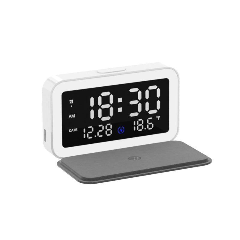 6 IN 1 Wireless Charging Clock Digital Thermometer 15W Wireless